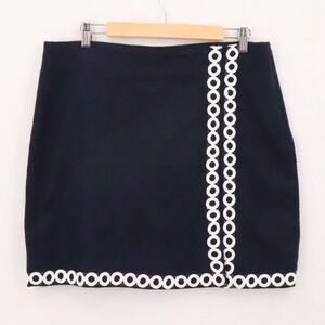 Talbots Eyelet Trim Skort Womens Size 14P Navy Blue Preppy Golf New England